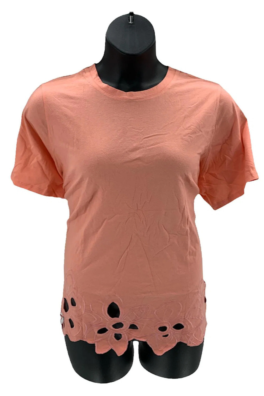 Laurie Felt Short-Sleeve Scallop Tee Shirt Peach - Regular